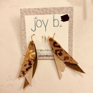 Gold feather earrings